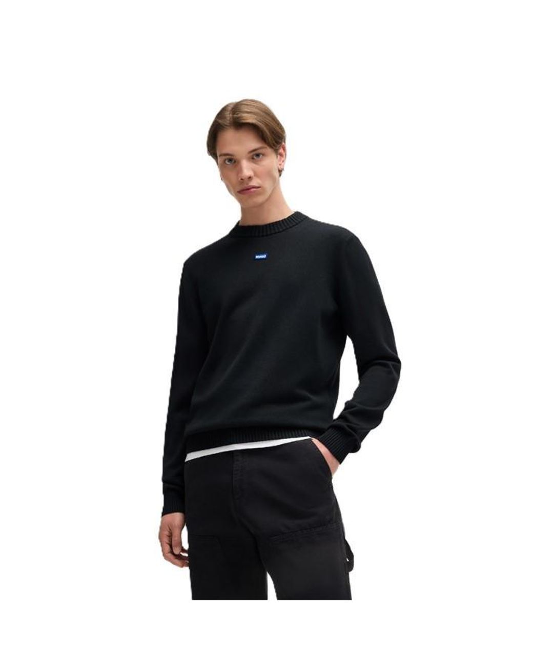 HUGO Black San Cosmo C Knitted Top for men