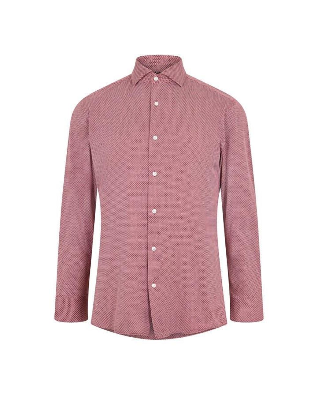 Boss Purple Long Sleeve Oxford Shirt for men