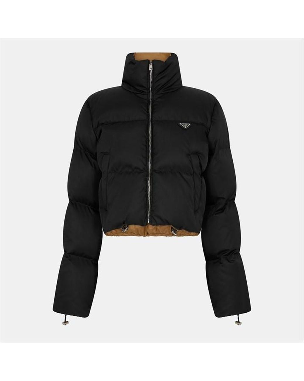 Prada Black Quilted Cropped Short Puffer Jacket
