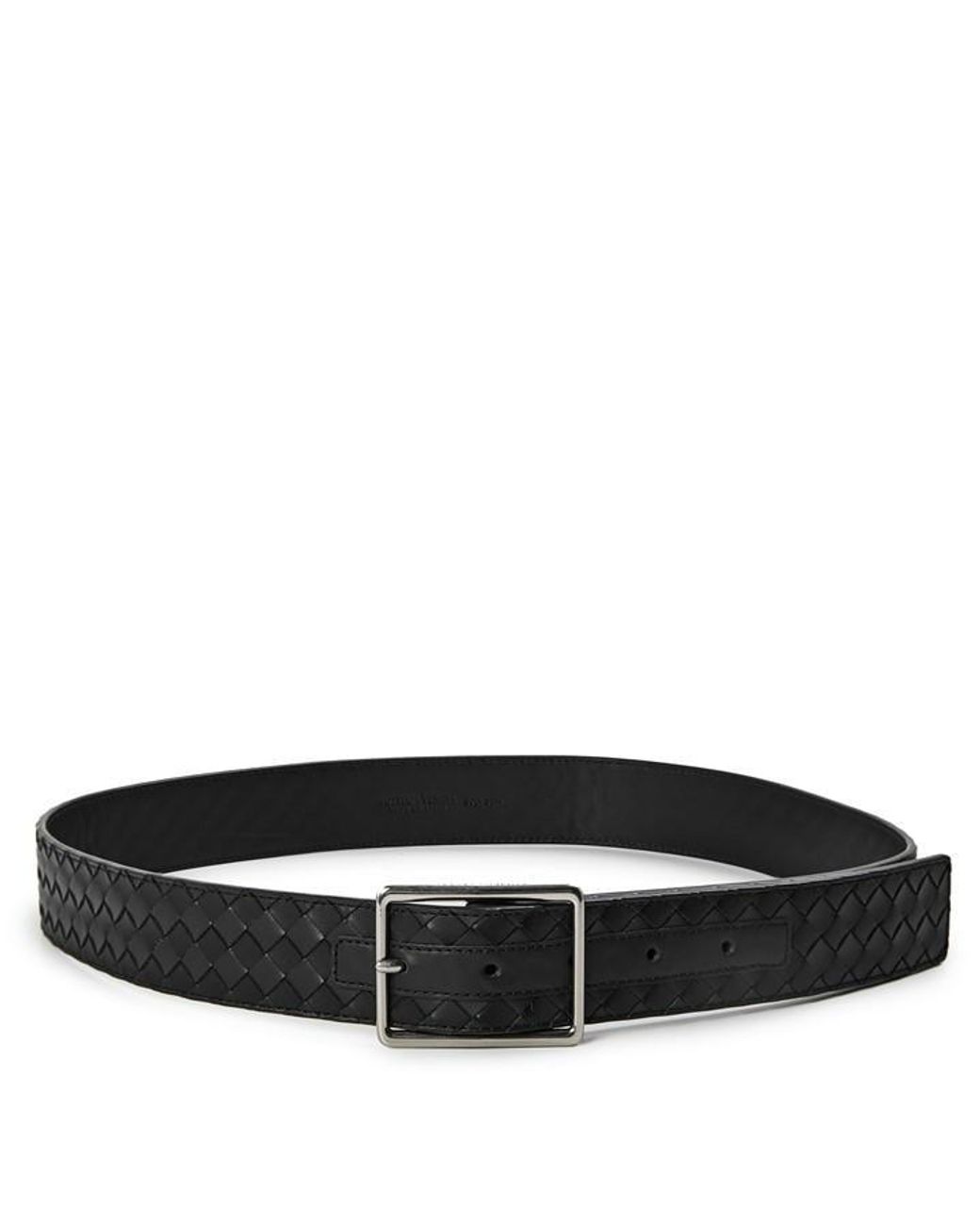Bottega Veneta Black Intrecciato Leather Belt for men