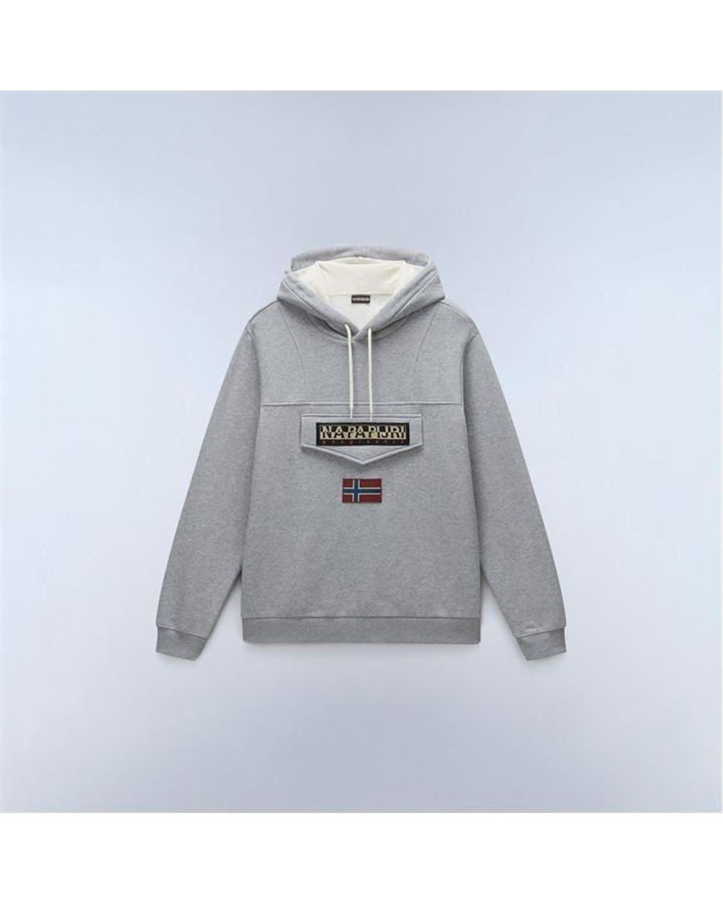 Napapijri Gray Napa Burgee Pull Over Hoodie for men