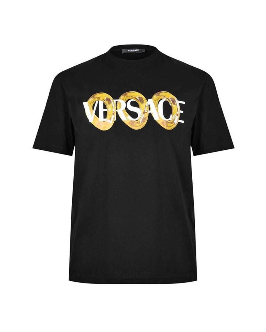 Versace Black Ring Graphic T-Shirt for men