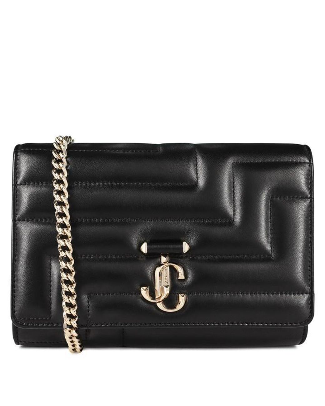 Jimmy Choo Black Embellished Leather Avenue Clutch Bag