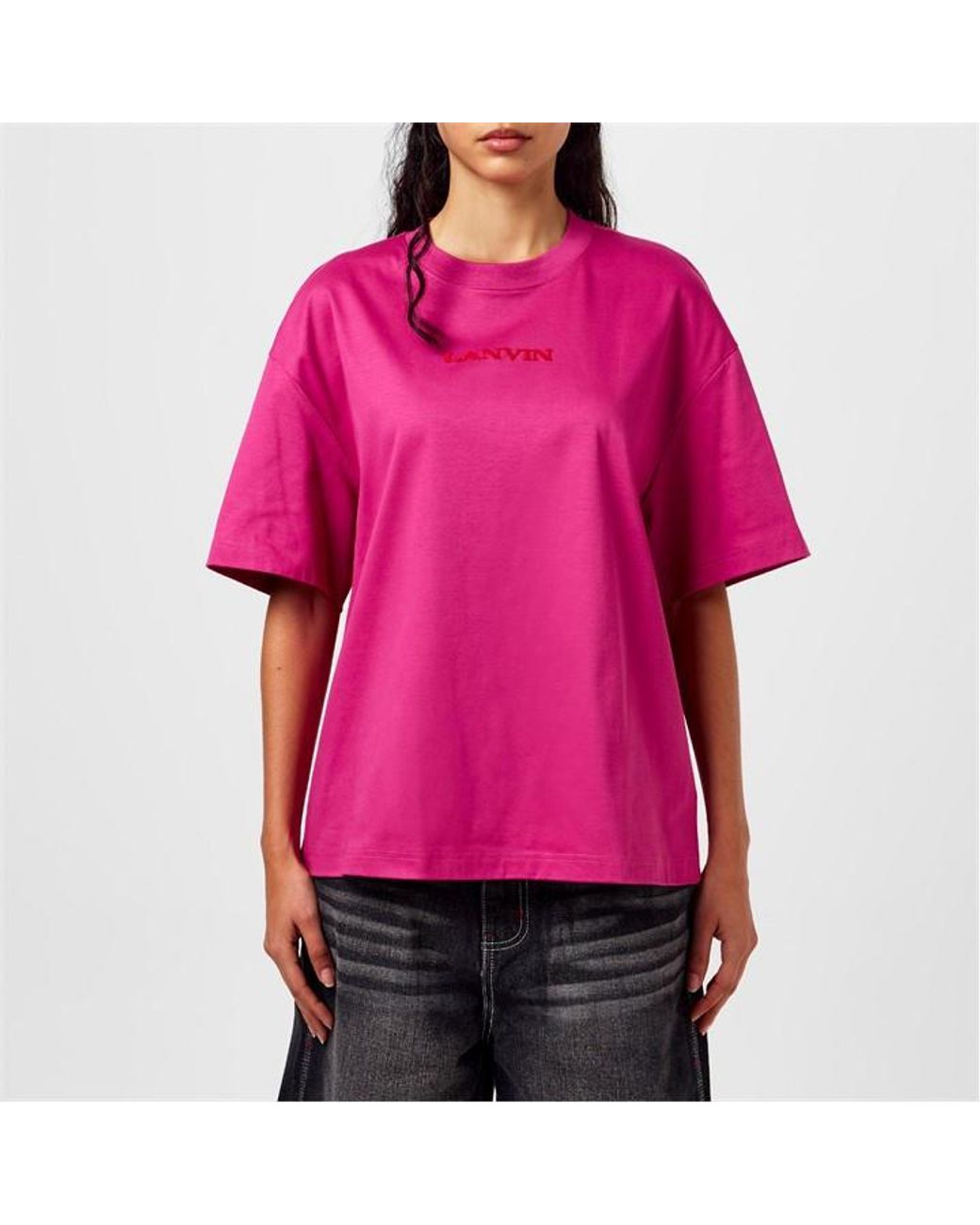 Lanvin Pink Logo T-shirt Ld43