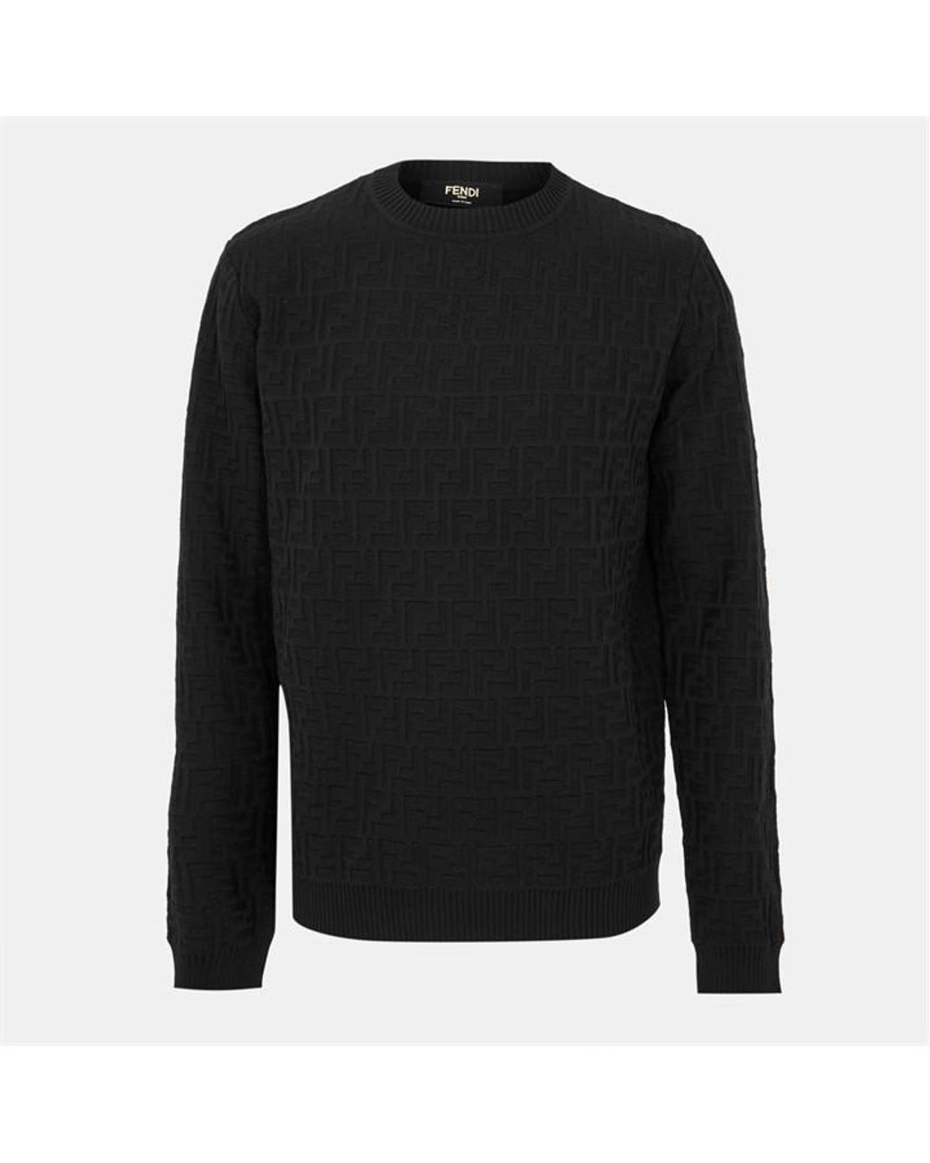 Fendi Black Tailored Fit Crew Neck Jumper for men