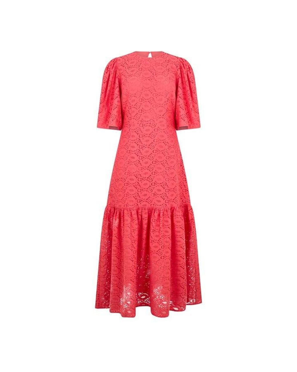 Stella Nova Red Cotton Lace Maxi Dress