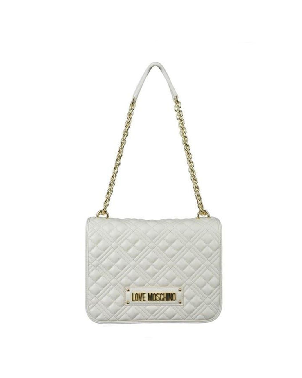 Love Moschino Gray Super Quilted Chain Shoulder Bag