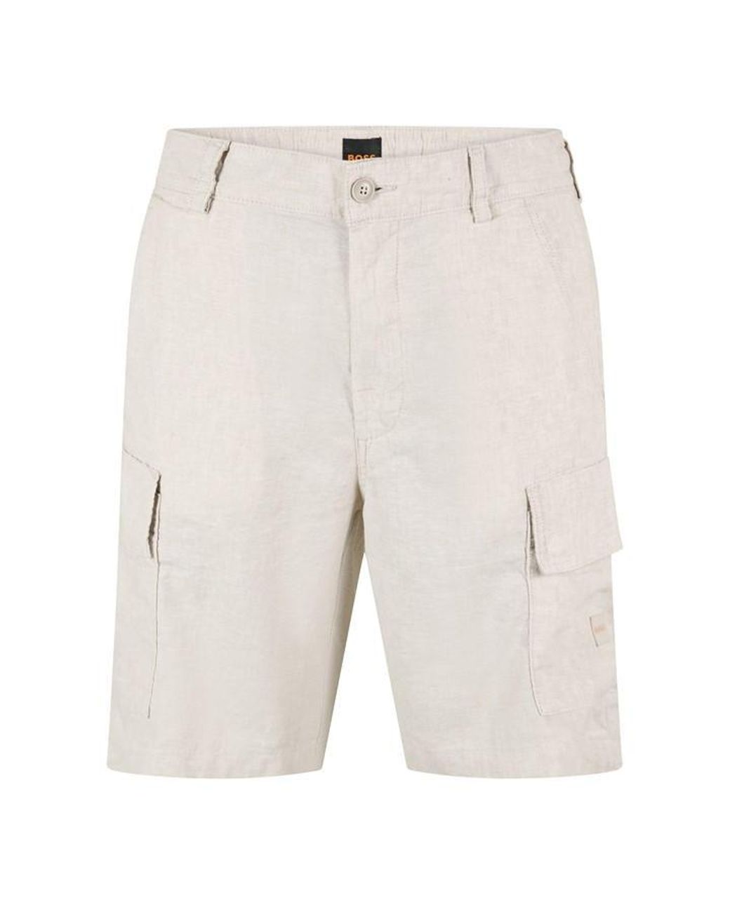 Boss White Cargo Shorts for men