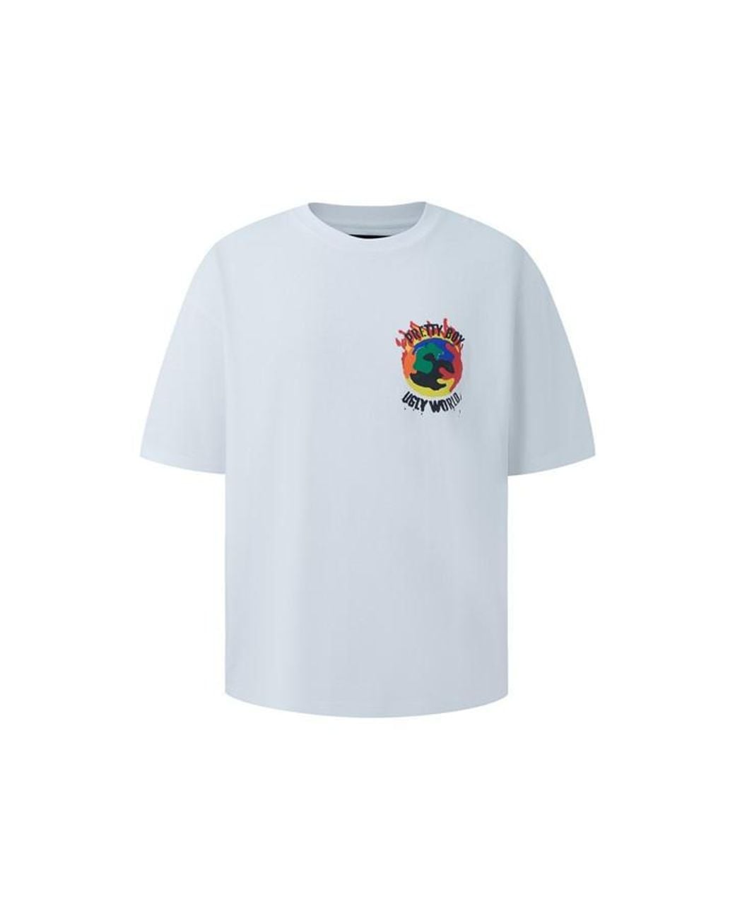 PRETTY BOY UGLY WORLD White The Cotton Crew Neck Oversized Fit T-Shirt for men