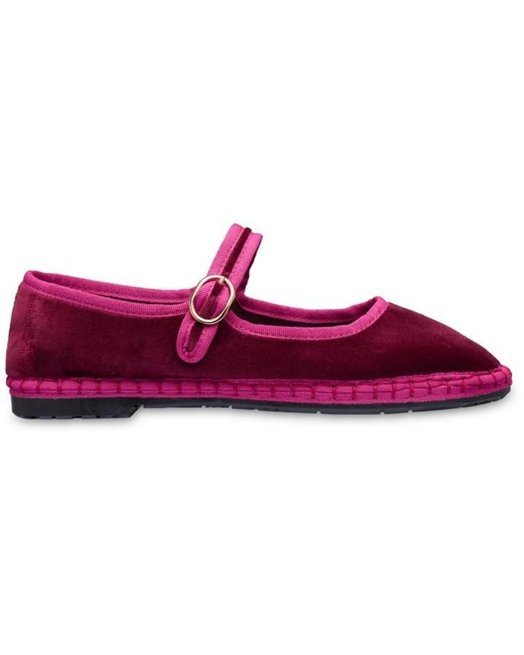 Flabelus Purple Velvet Mary Jane