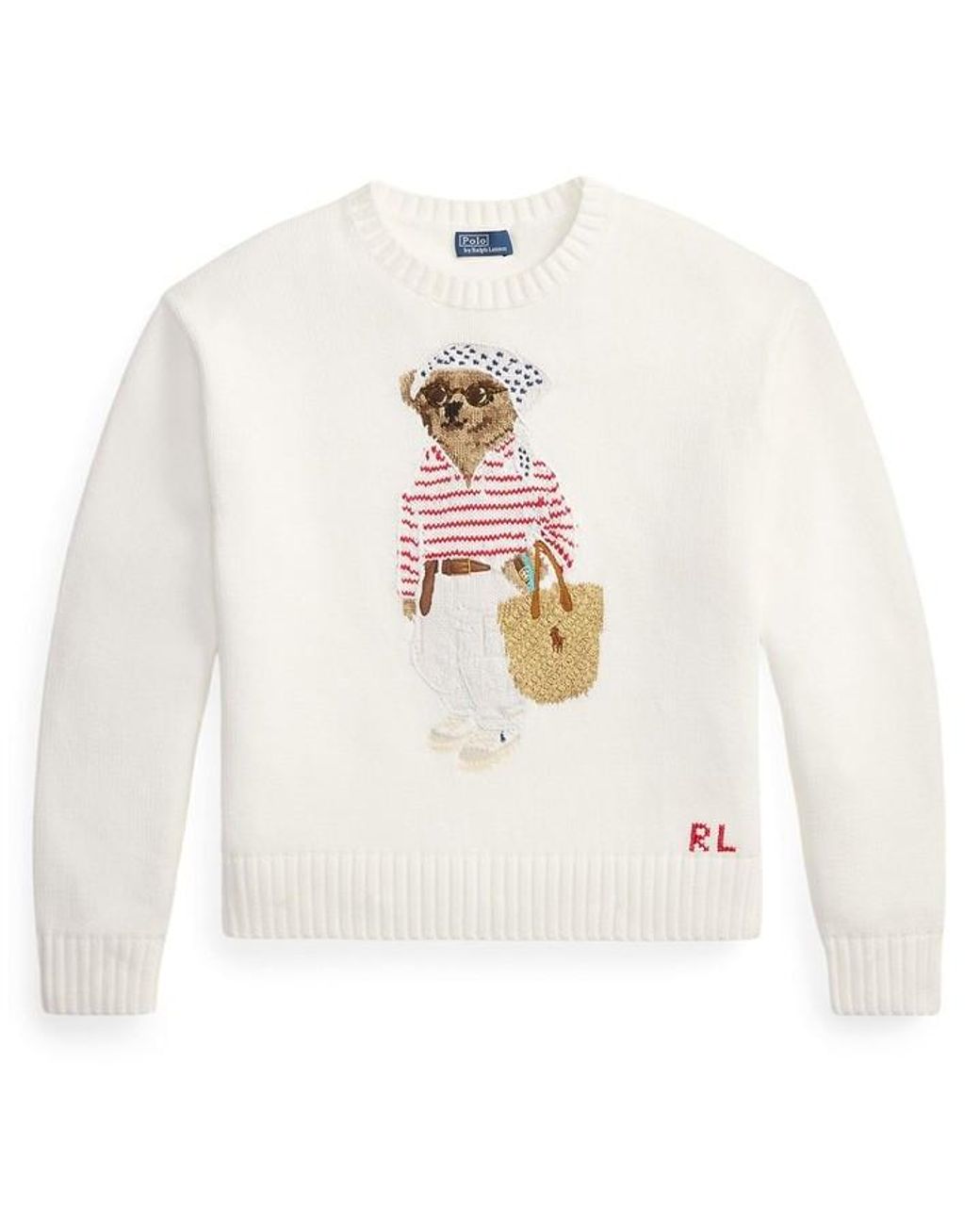 Polo Ralph Lauren White Crew Neck Jumper