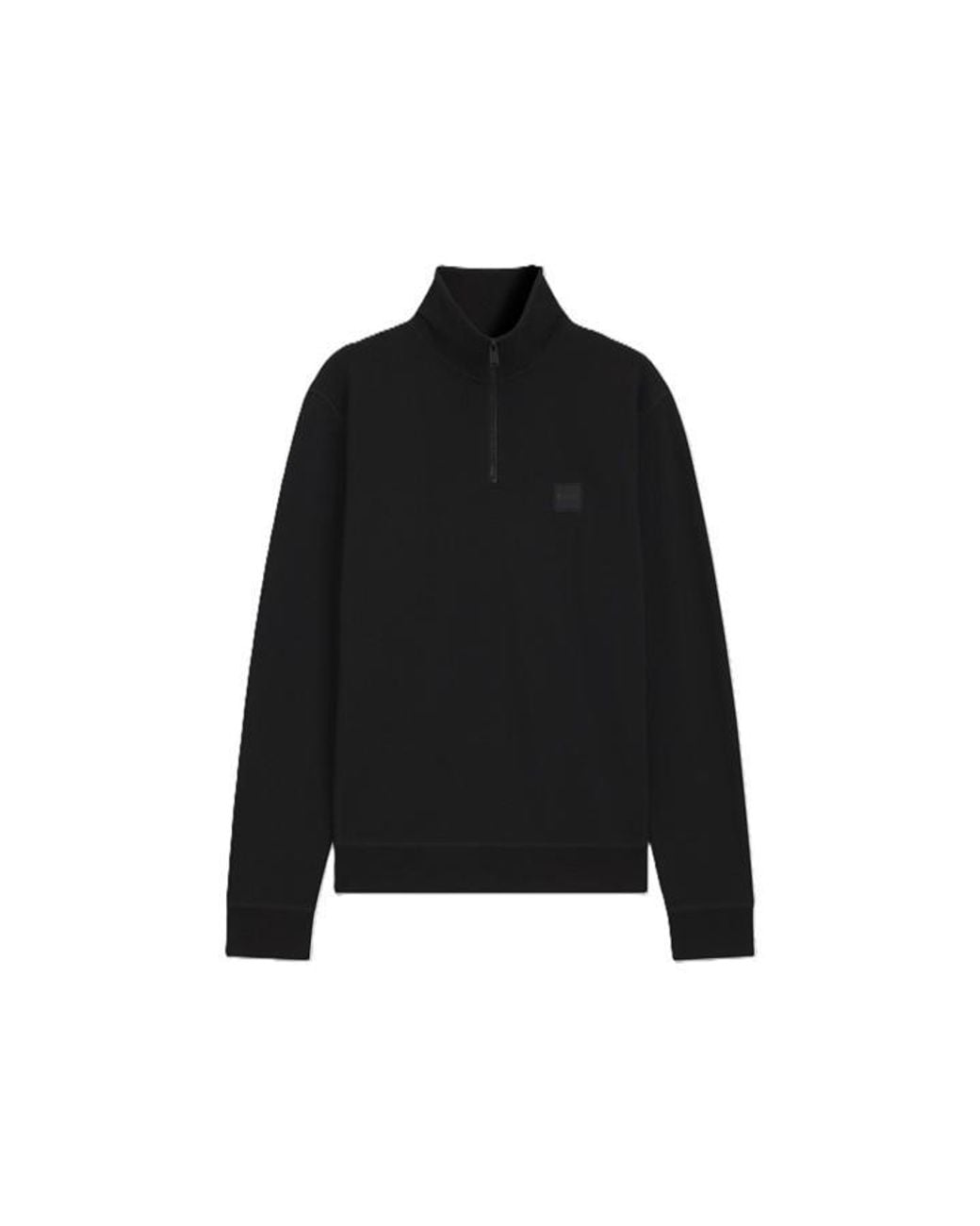 Boss Black Quarter Zip Fleece Jumper With Logo Detail (Zetrust) for men