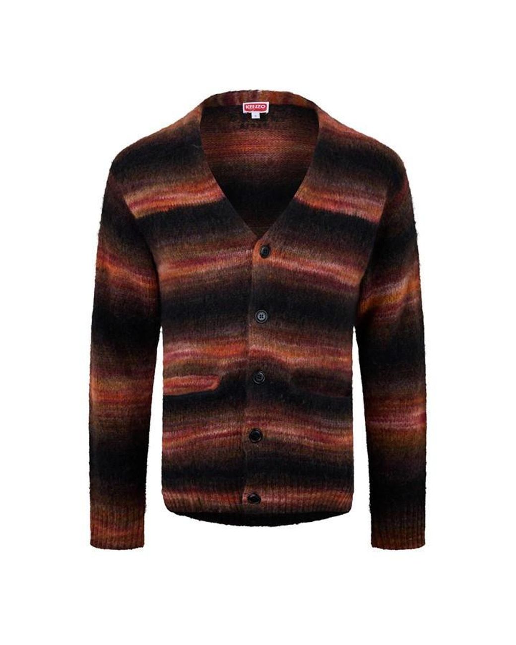 KENZO Black Mohair Knit Cardigan for men