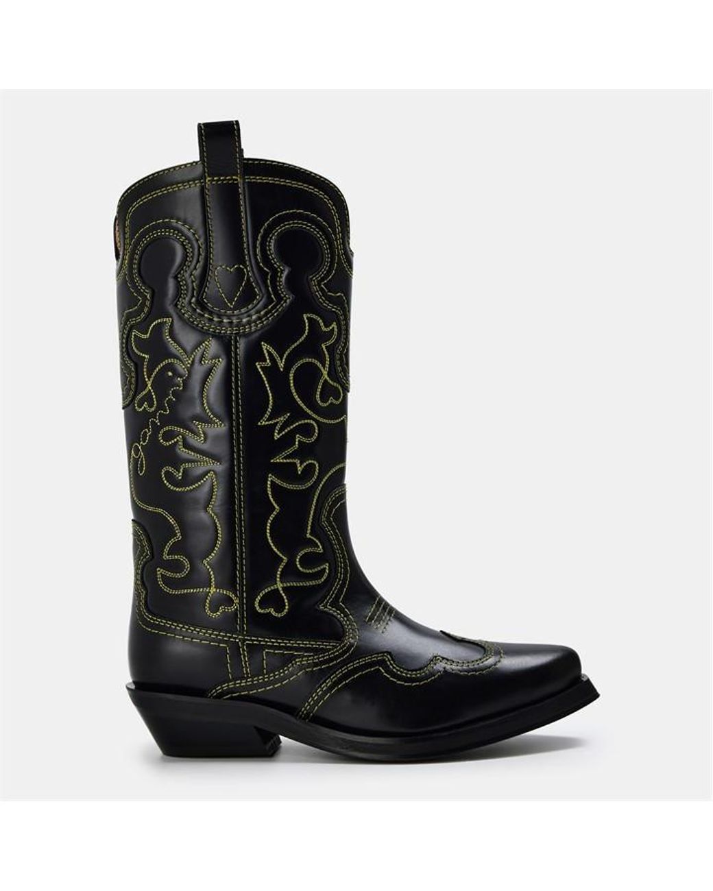 Ganni Black Ember Western Cowboy Boots