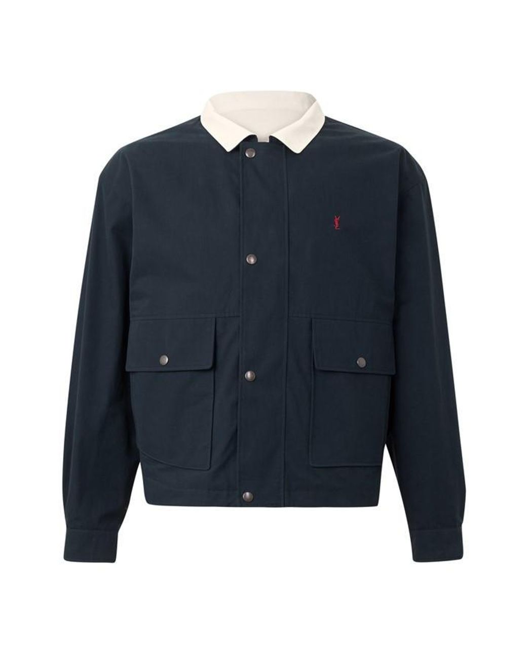 Saint Laurent Blue Saint Lg Collar Jkt Sn64 for men