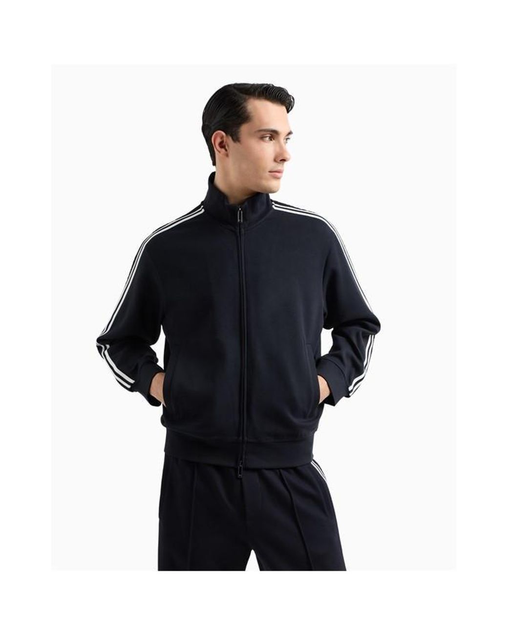Emporio Armani Blue Technical Fabric Tracksuit Top for men