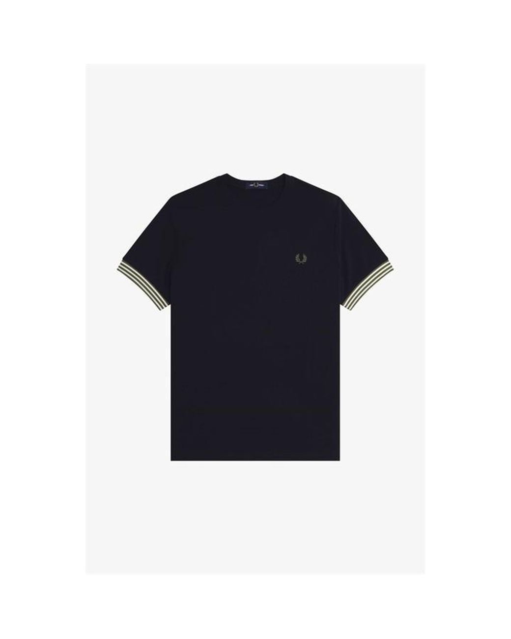 Fred Perry Black Stripe Cuff T Shirt for men