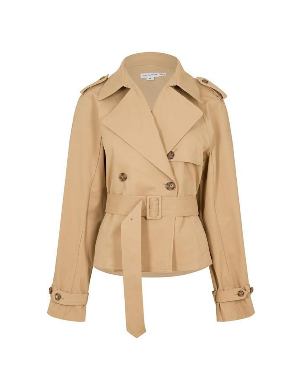 GOOD AMERICAN Natural Cropped Trench Coat