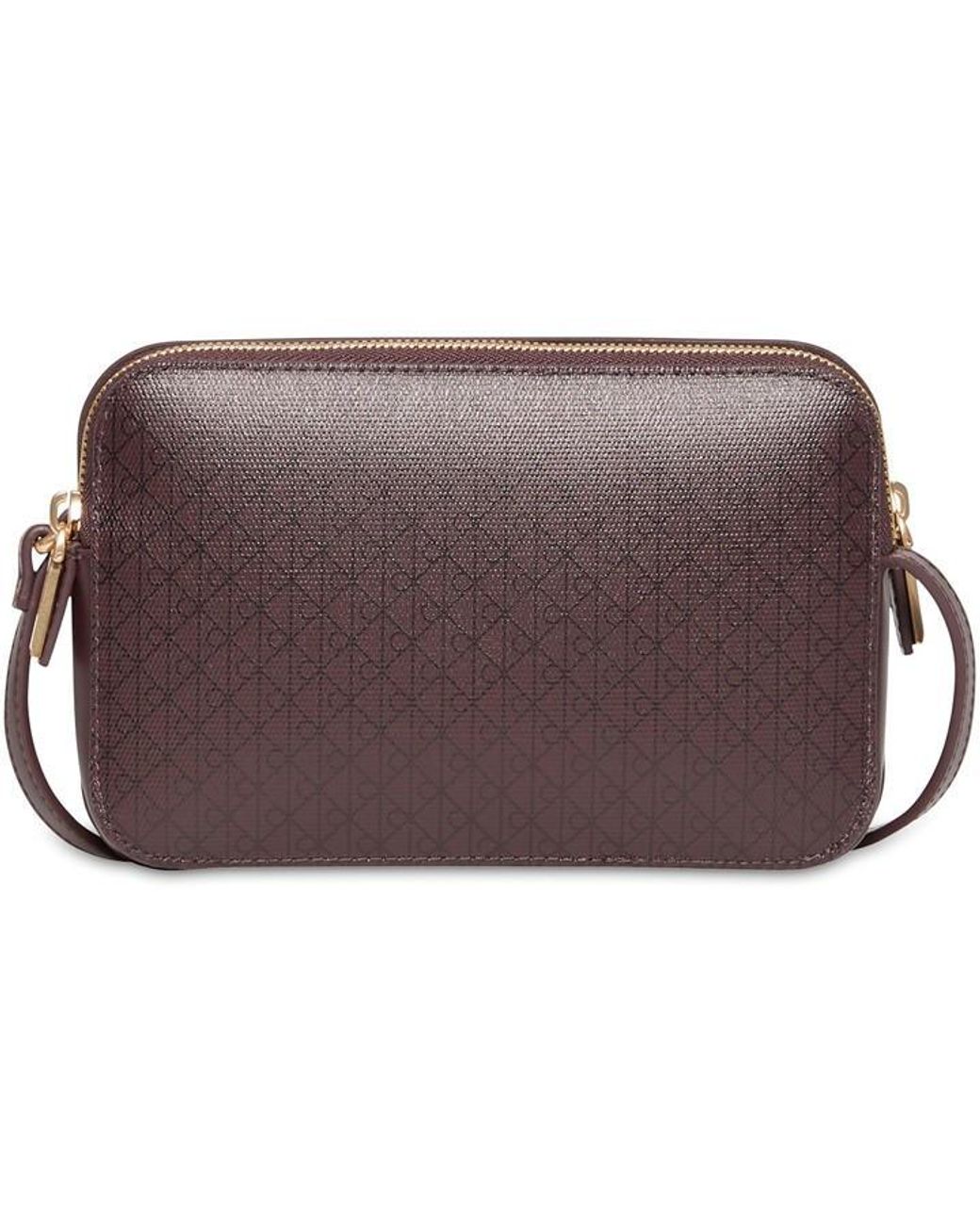 Calvin Klein Brown All Over Print Camera Bag