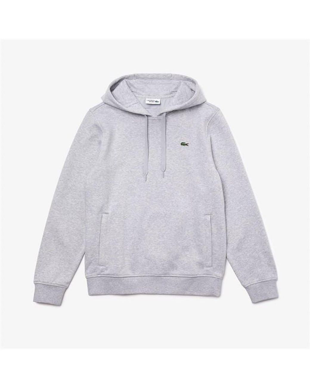 Lacoste Gray Embroidered Croc Hoodie for men