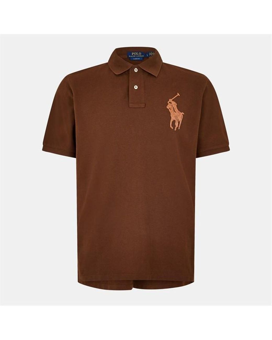 Ralph Lauren Brown Slim Fit Short Sleeve Polo Shirt for men