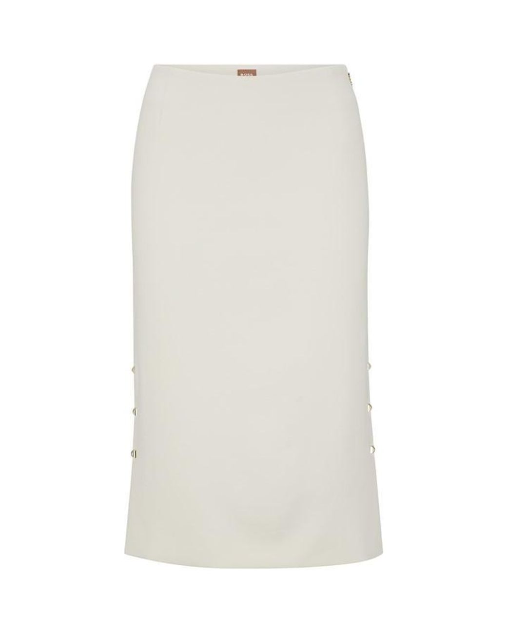 Boss White Vevoka Tailored Pencil Skirt
