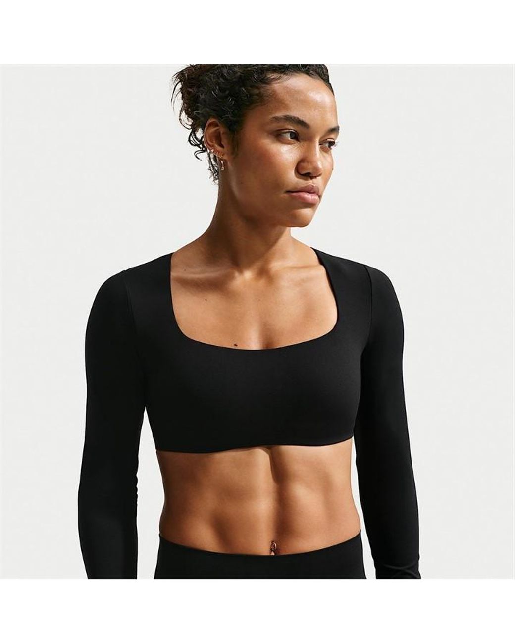Nike Black Zenvy Light-Support Padded Long-Sleeve Sports Bra