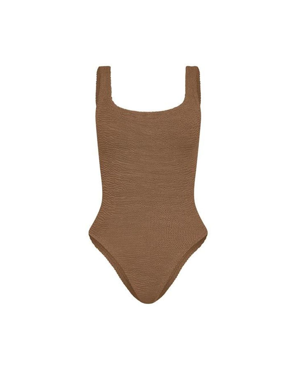 Hunza G Brown Square Neck Swimsuit