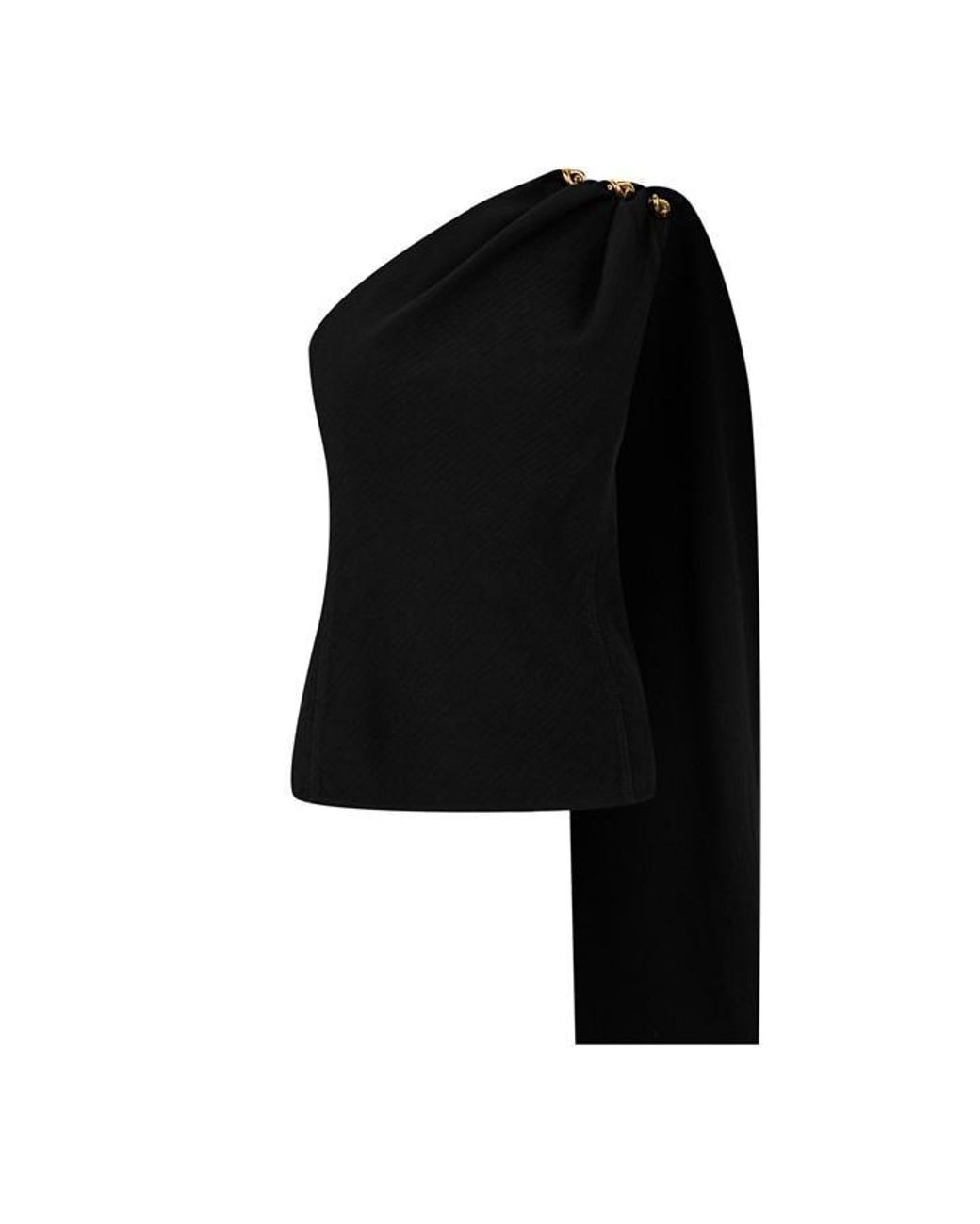 Bottega Veneta Black One Shoulder Top