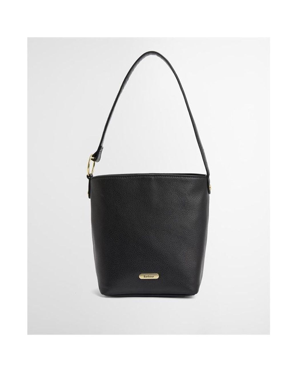 Barbour Black Cedar Leather Bucket Bag