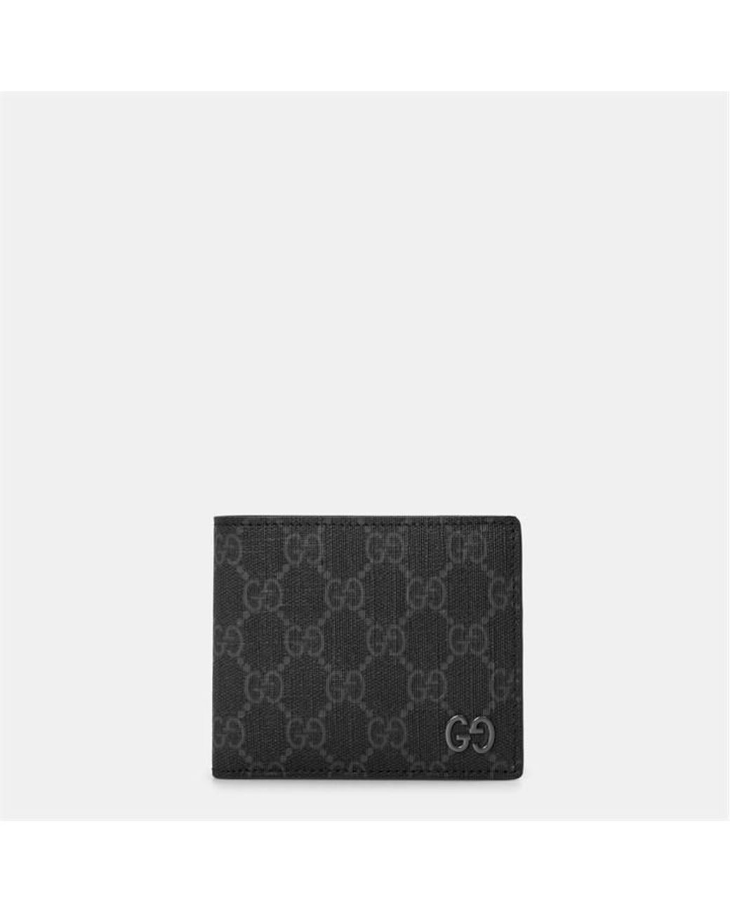 Gucci Black Wallet With gg Detail for men