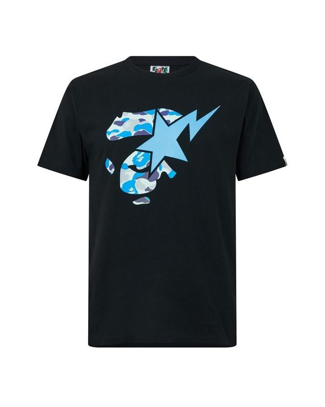 A Bathing Ape Black Bape Face Sta Tee Sn63 for men