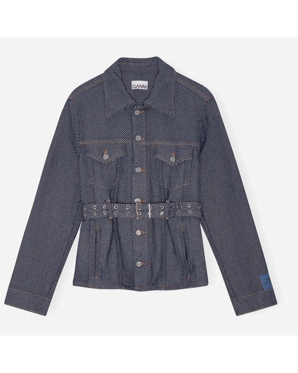 Ganni Blue Short Denim Jacket