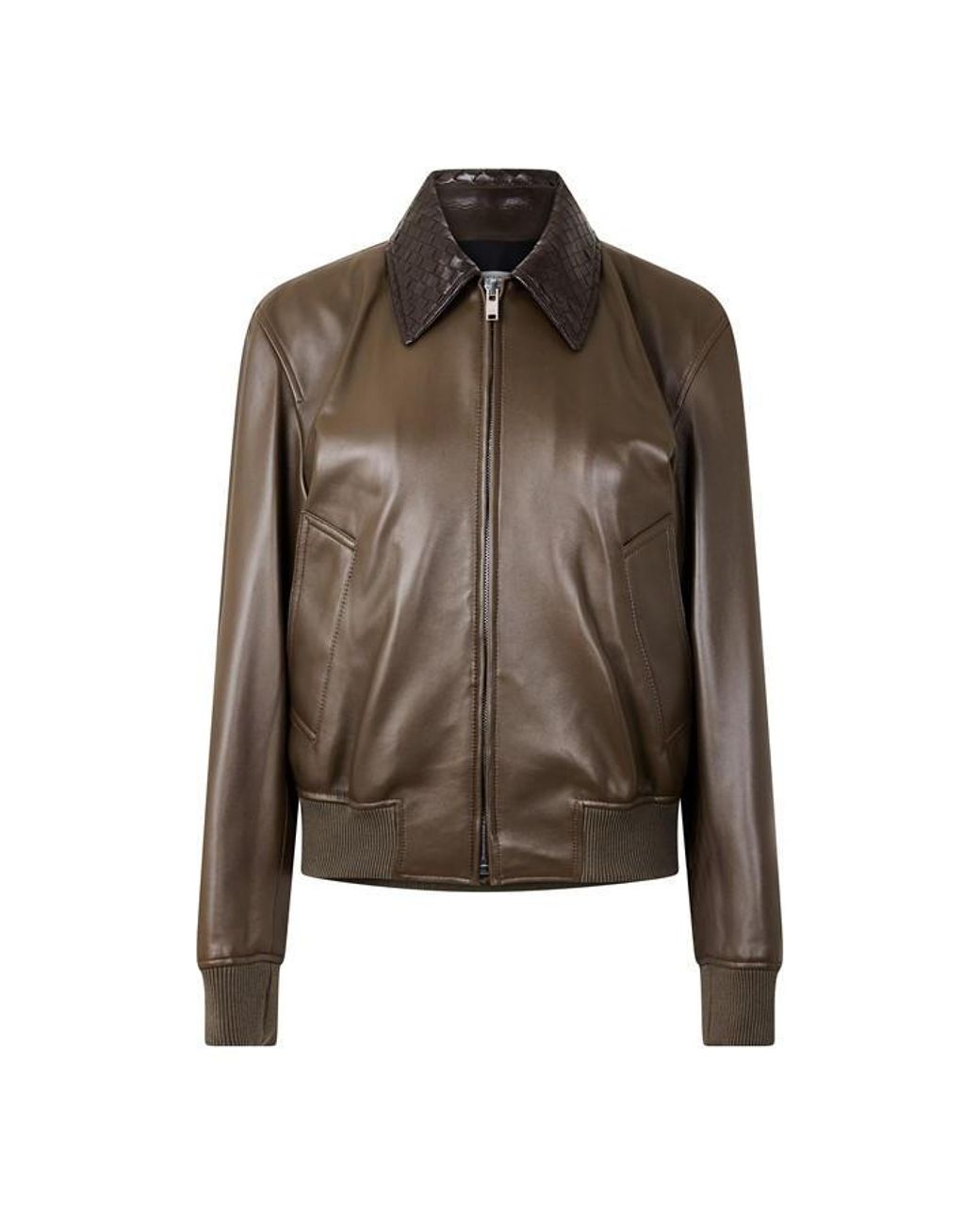 Bottega Veneta Brown Bv Leather Jacket Ld63