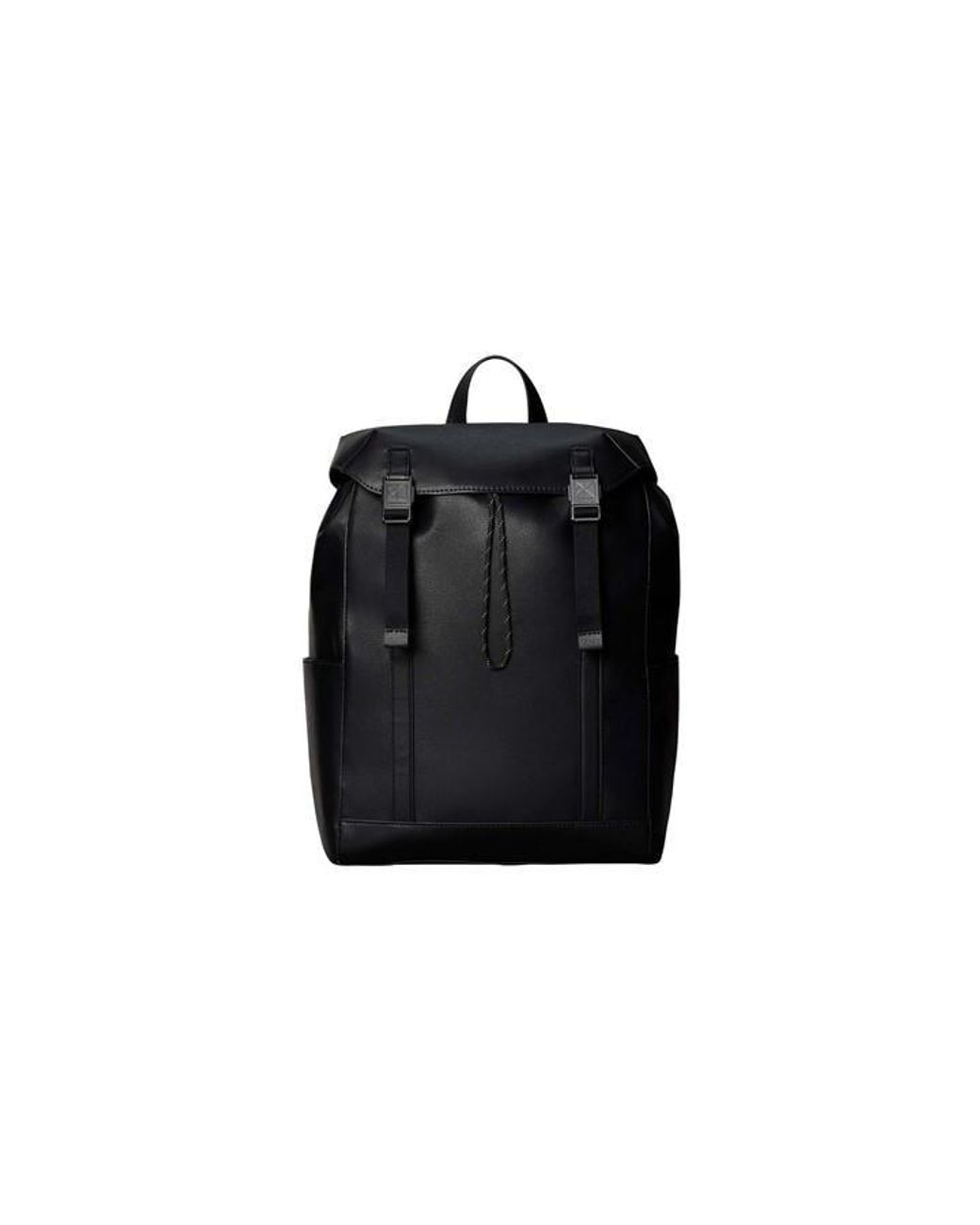 Calvin Klein Black Emblem Flap Backpack