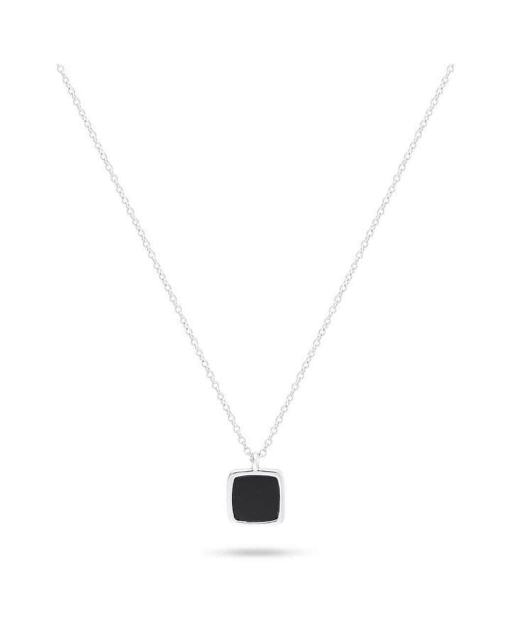 Common Lines Metallic Onyx Pendant Necklace