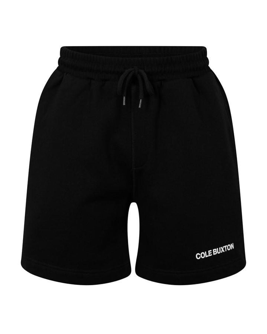 Cole Buxton Black Fleece Jogger Shorts for men