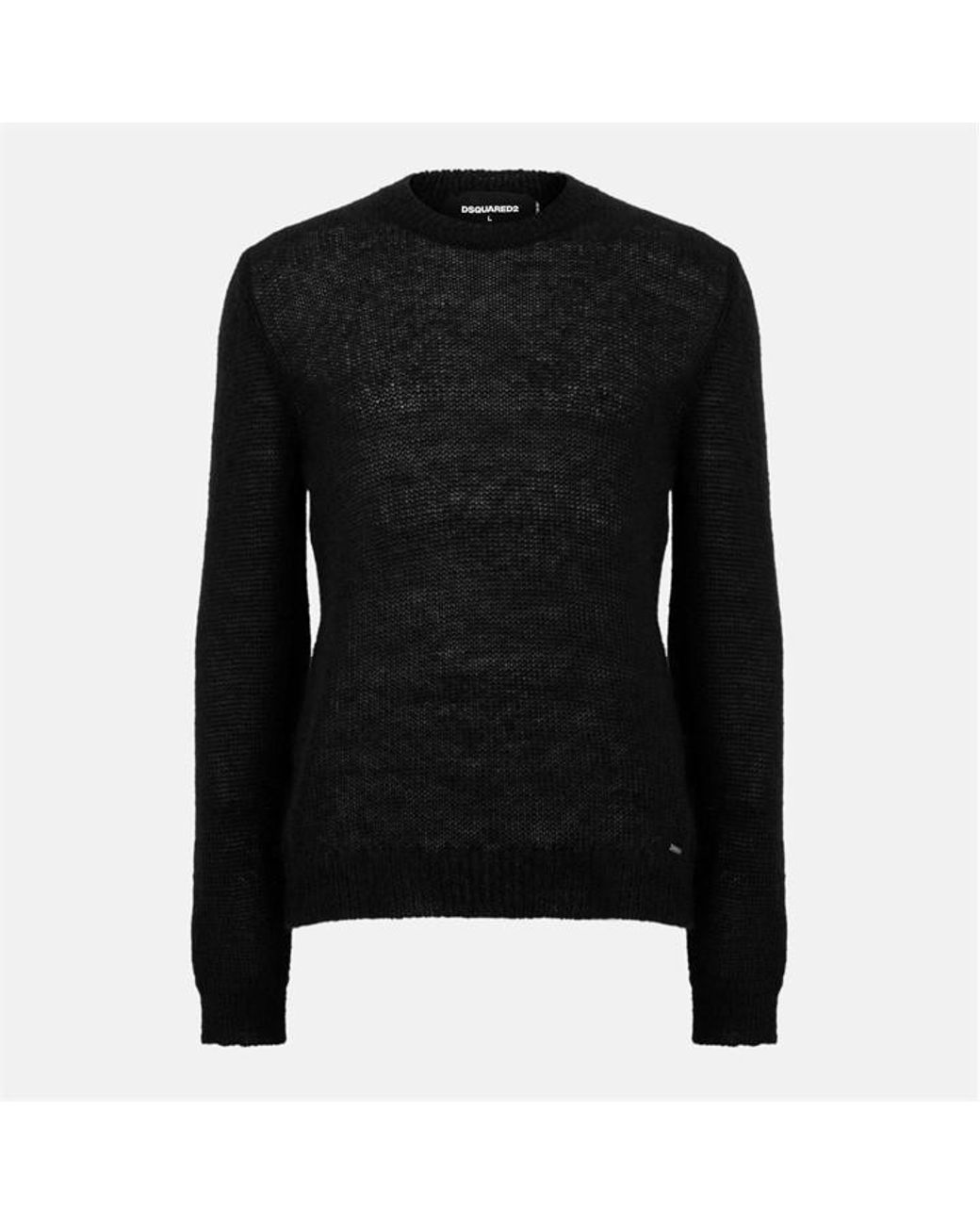 DSquared² Black Knitted Crew Neck Jumper for men