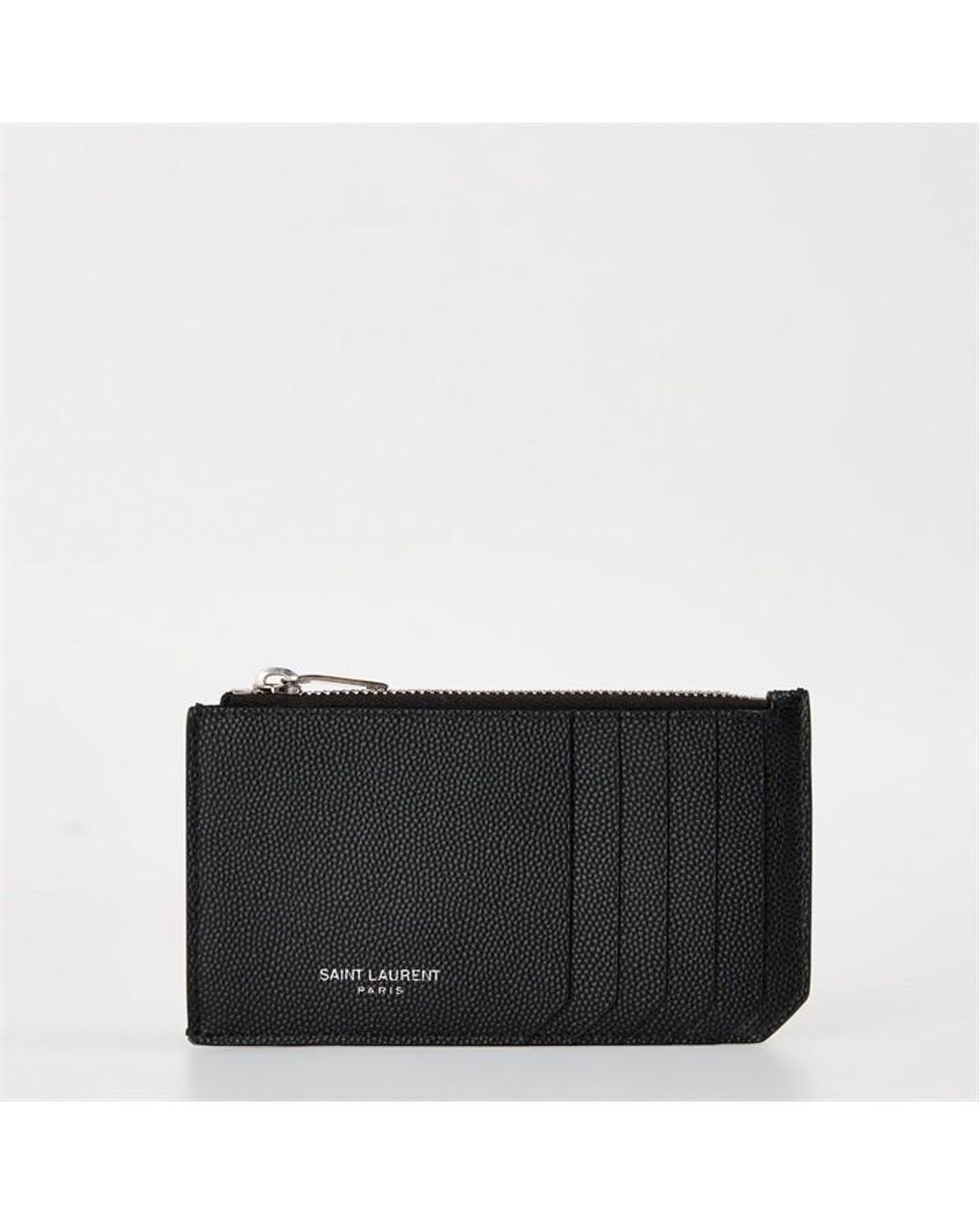 Saint Laurent Black Fragments Card Holder With Zip for men
