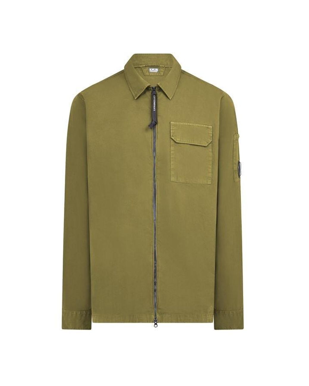 C P Company Green Zipped Overshirt for men