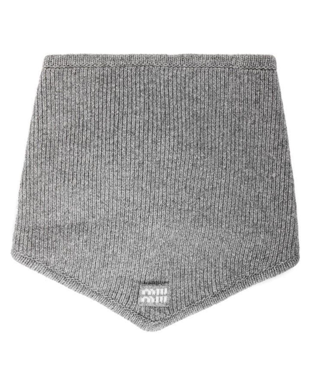 Miu Miu Gray Miu Cashmere Scarf Ld64