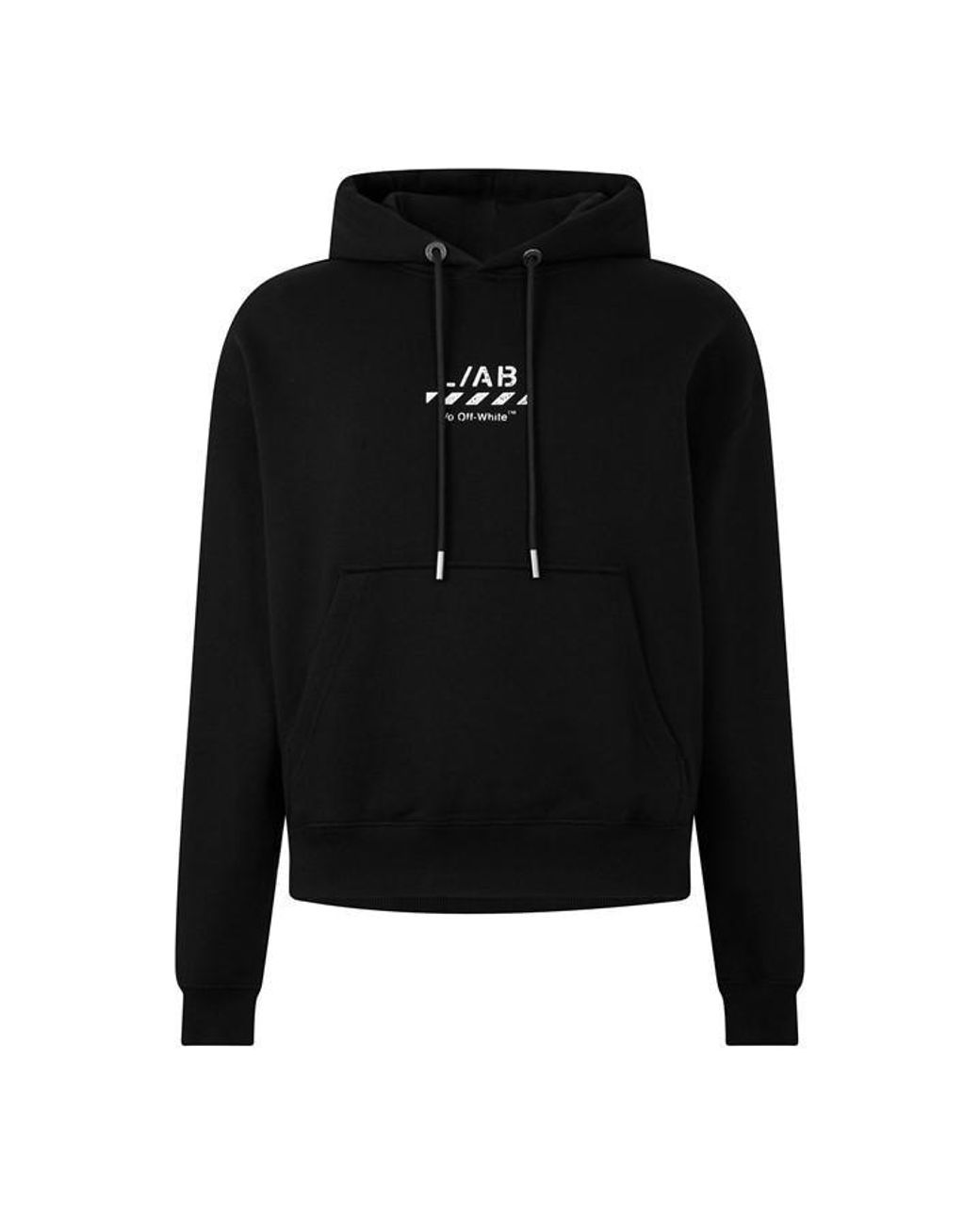 L/AB Off White Black L/Ab Off Diag Hoody for men