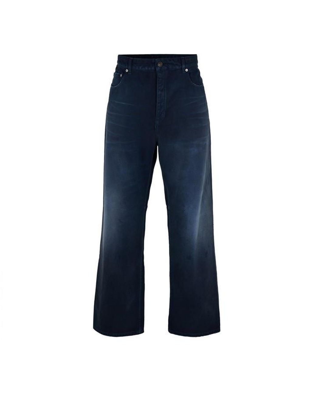 Balenciaga Blue Curved Knee Trousers for men