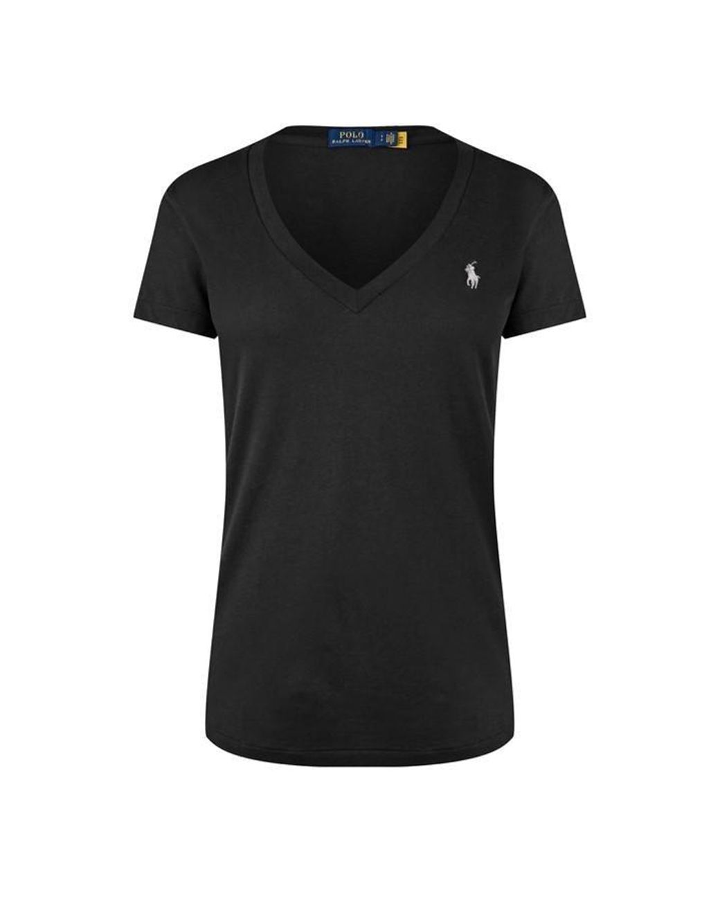 Polo Ralph Lauren Black Logo-Embroidered V-Neck Cotton-Jersey T-Shirt