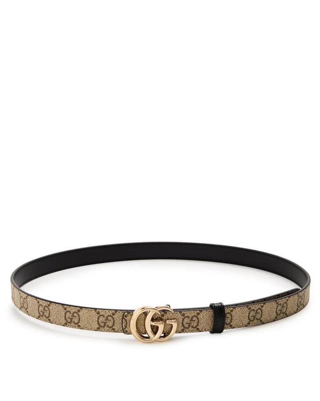 Gucci Black Jacquard Leather Marmont Reversible Belt