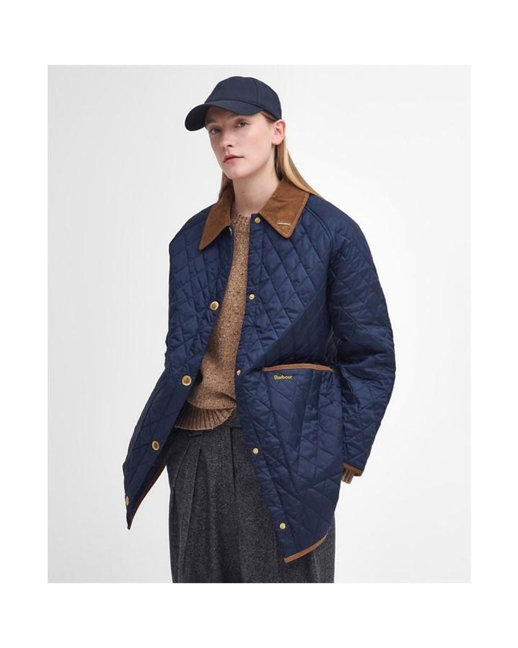 Barbour Blue Liddesdale 30Th Anniversary Oversized Quilted Jacket