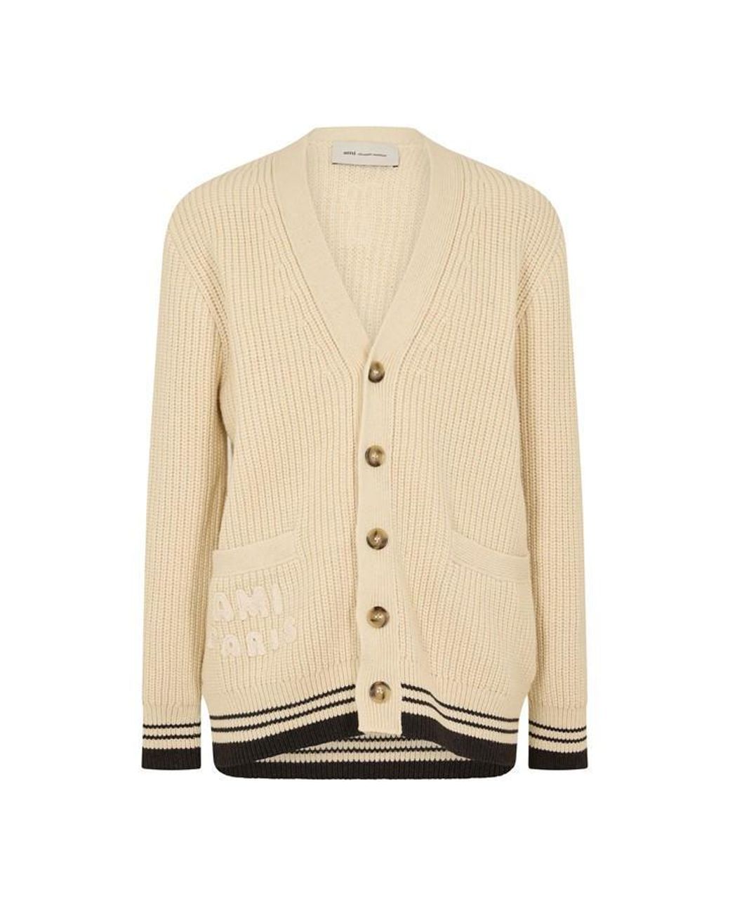 AMI Natural Knitted Cardigan for men