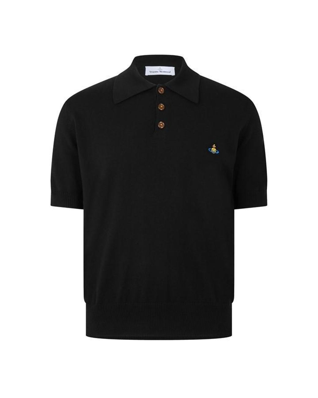 Vivienne Westwood Black Viv Marco Knit Polo Sn63 for men