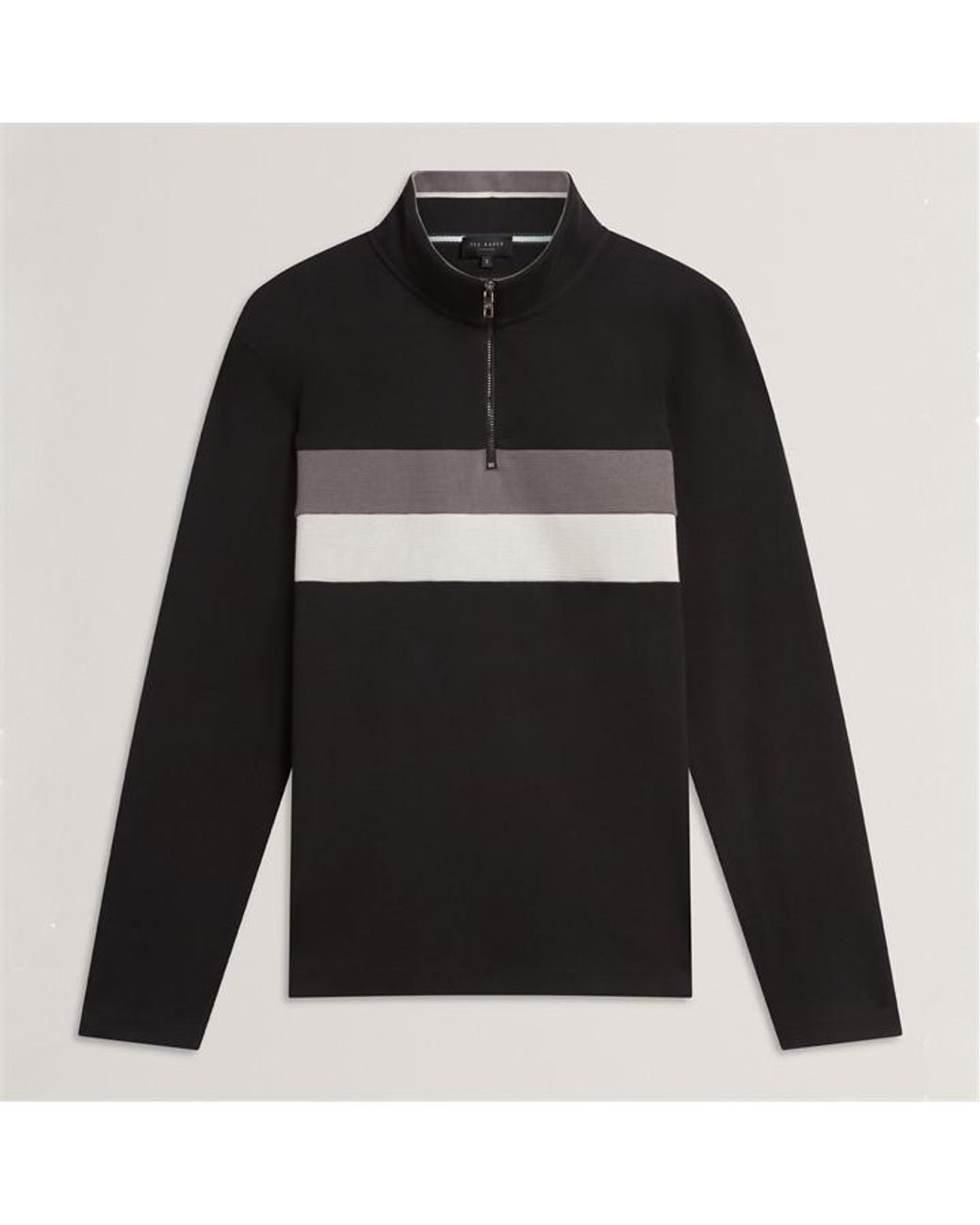 Ted Baker Black 1/4 Zip Fleece for men