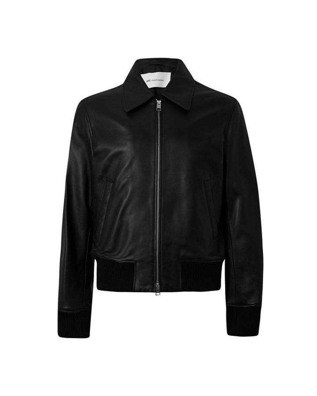 AMI Black Ami Zipped Leather J Sn64 for men